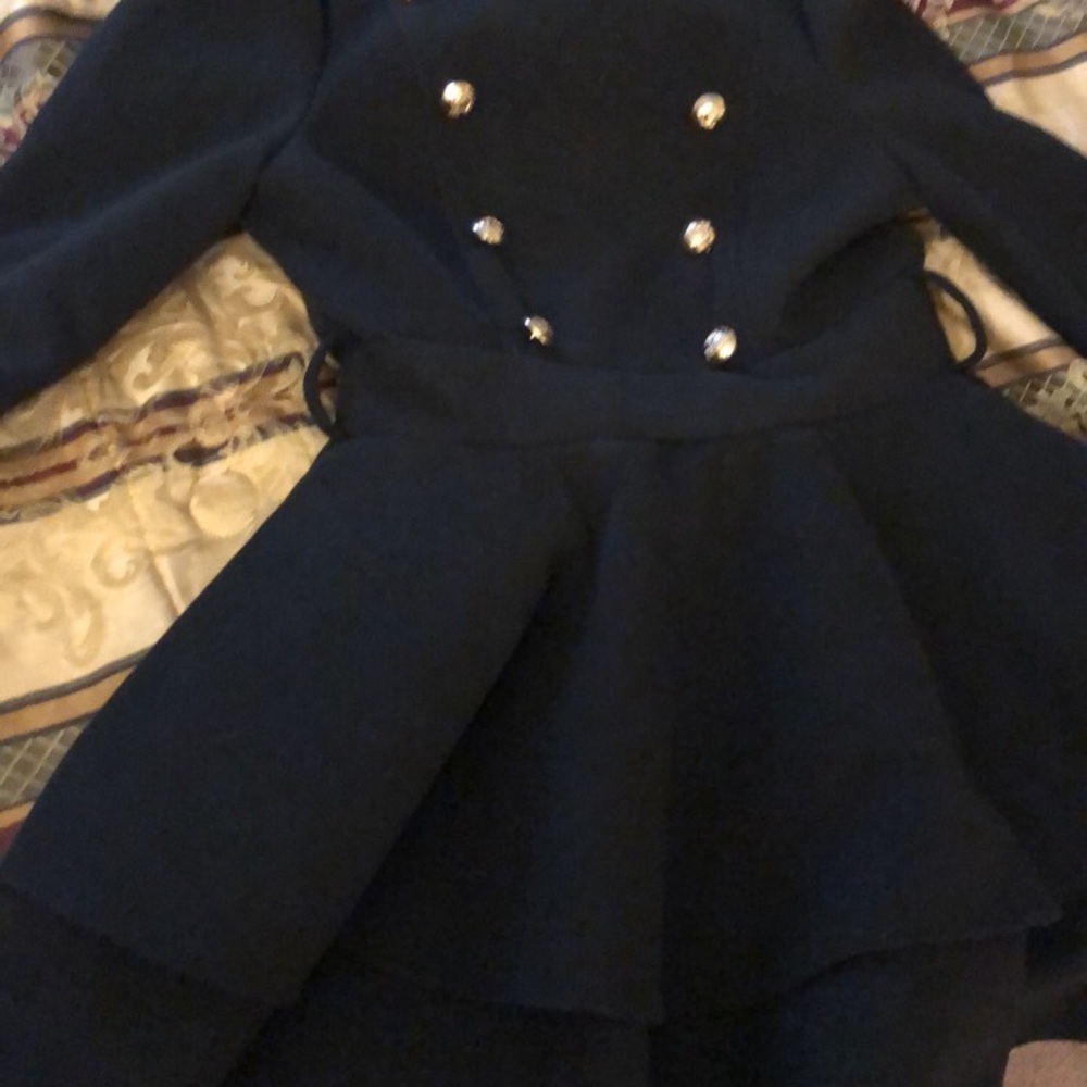 Black coat style dress. Never worn